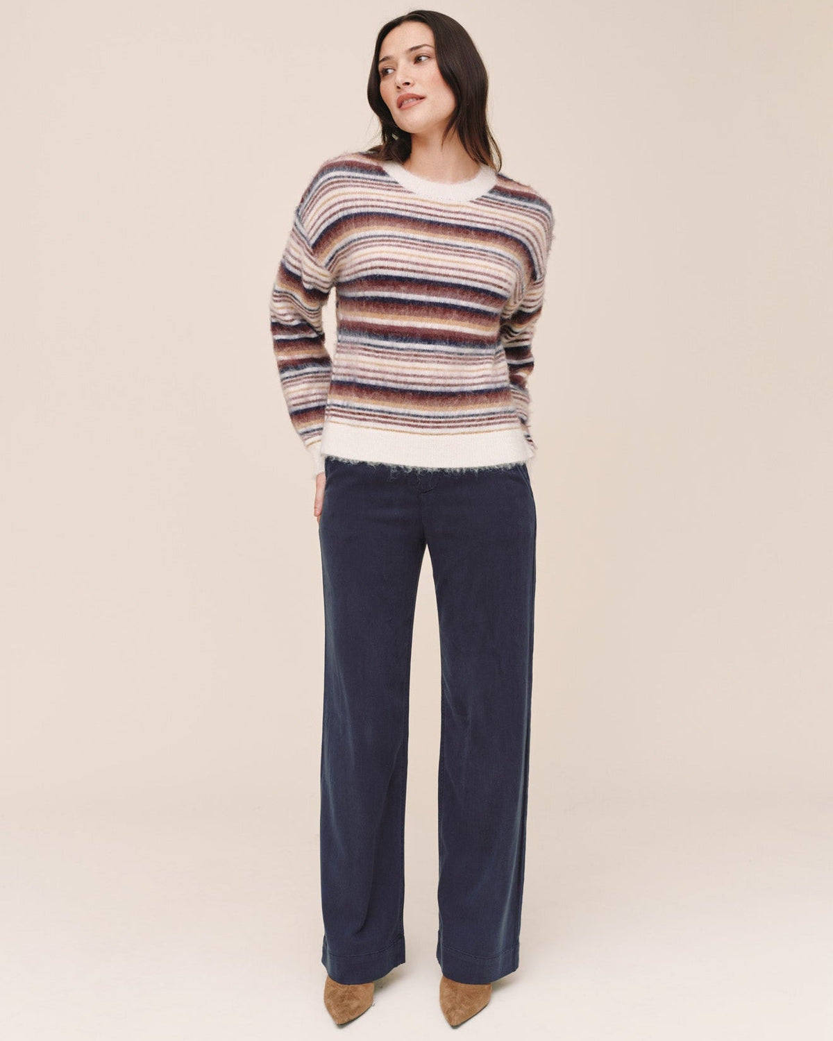 Bella DahlCrew Neck Sweater - Ember StripeSweaters