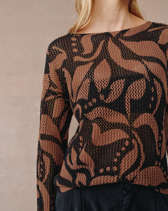 Bella Dahl Crew Neck Sweater- Sienna Floral Print View 2