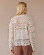 Bella DahlCrochet Crew Neck Sweater - Soft AlmondSweaters