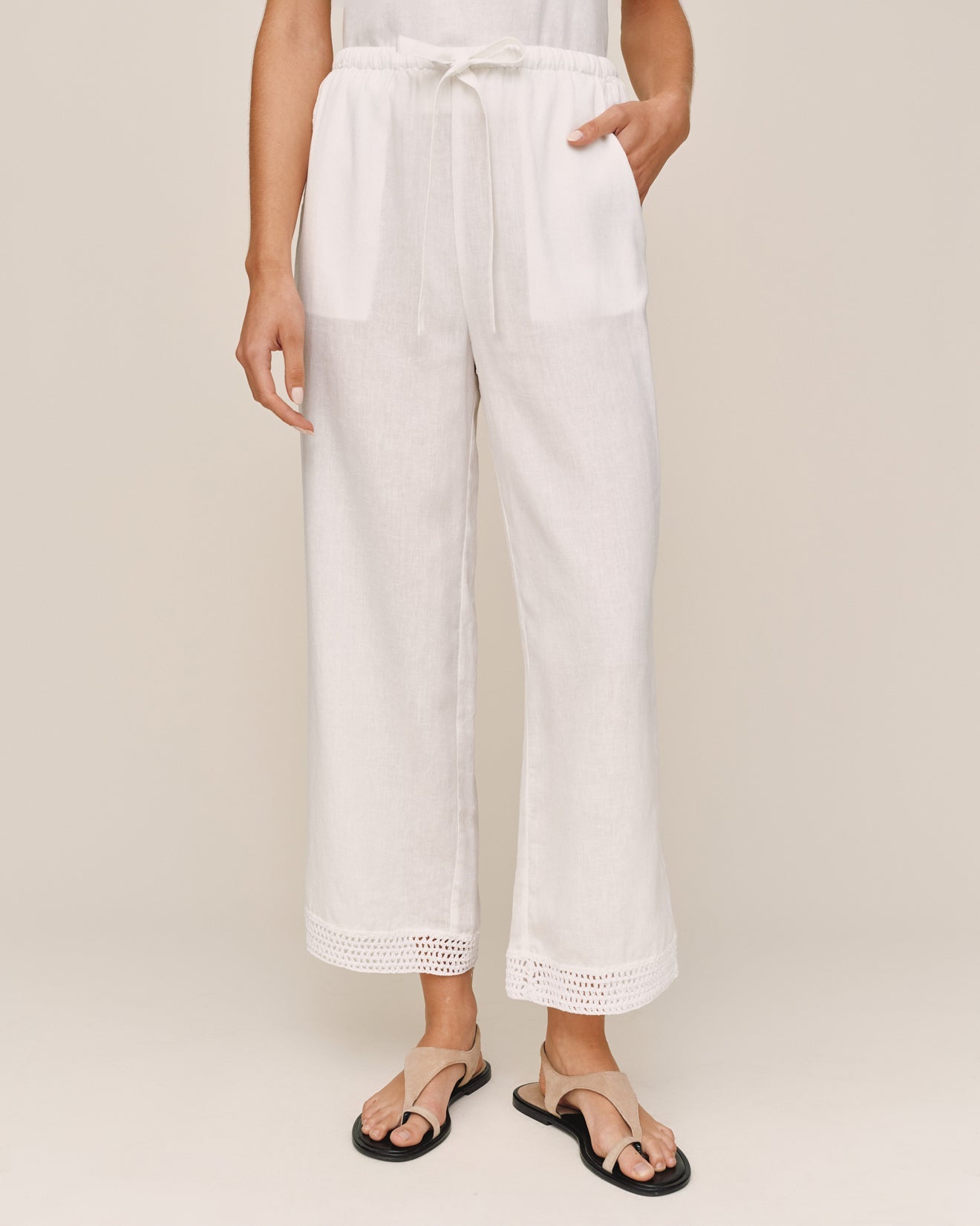 Bella DahlCrochet Edge Pant - Ivory SandPants