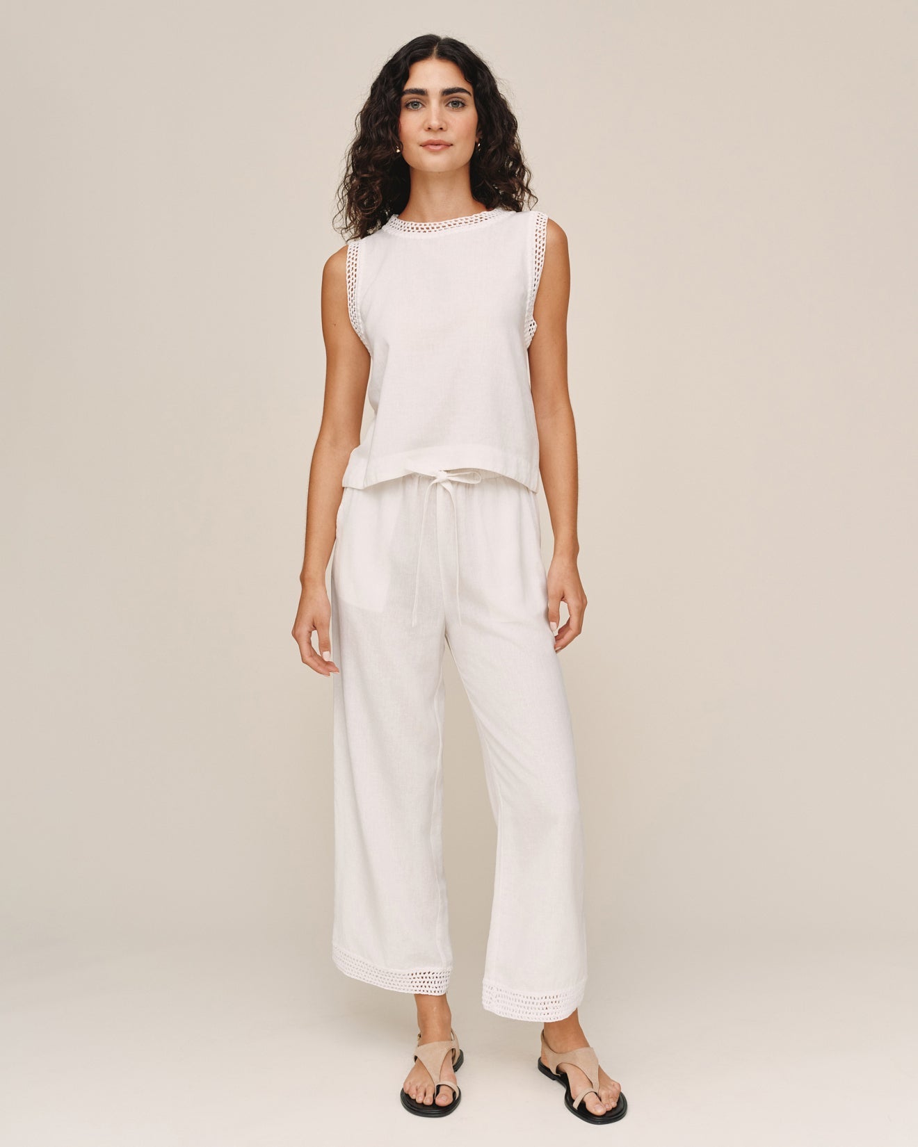 Crochet Edge Pant - Ivory Sand – Bella Dahl