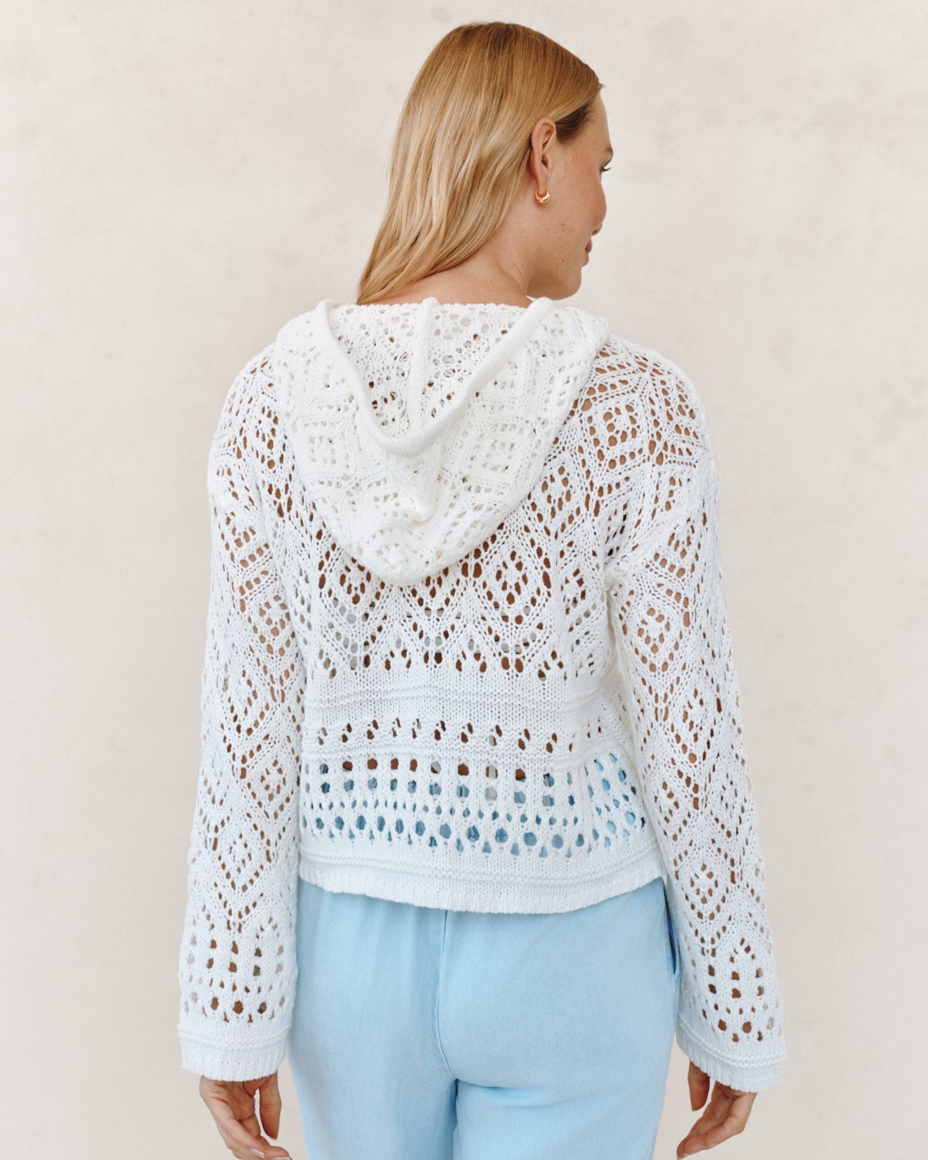 Crochet Hoodie | White | S