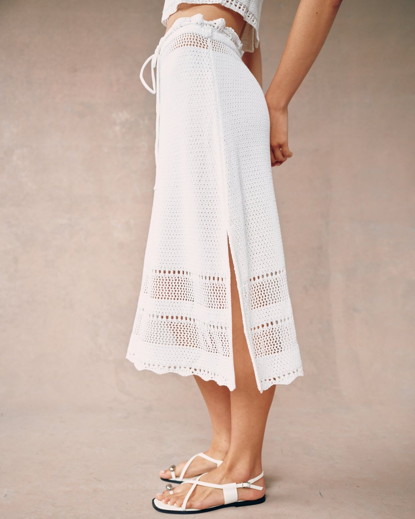 Bella DahlCrochet Midi Skirt - WhiteSkirts