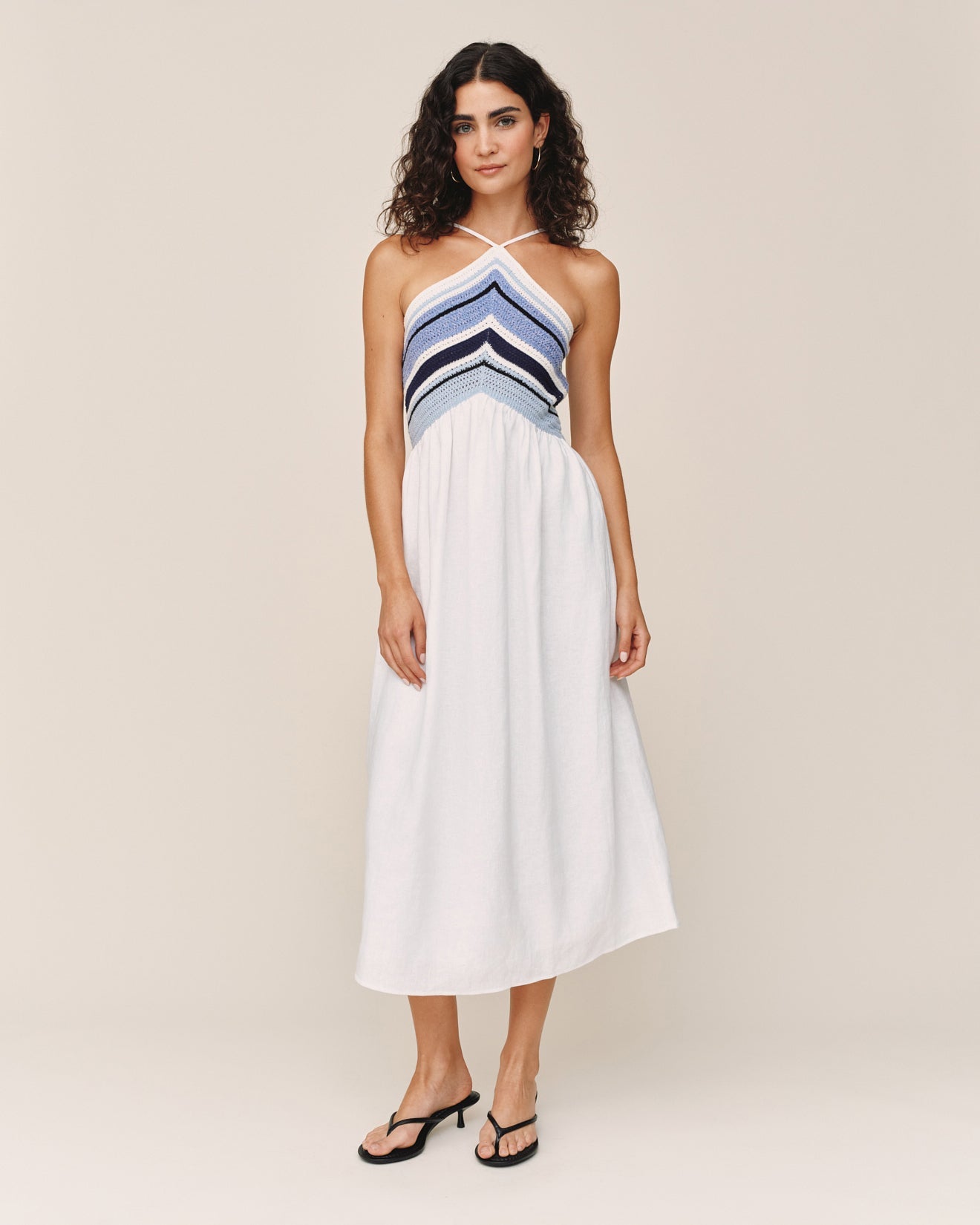 Bella Dahl Women's Crochet Stripe Sundress - White