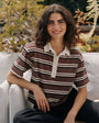Bella DahlCrop Polo Tee - Rugby StripeTops