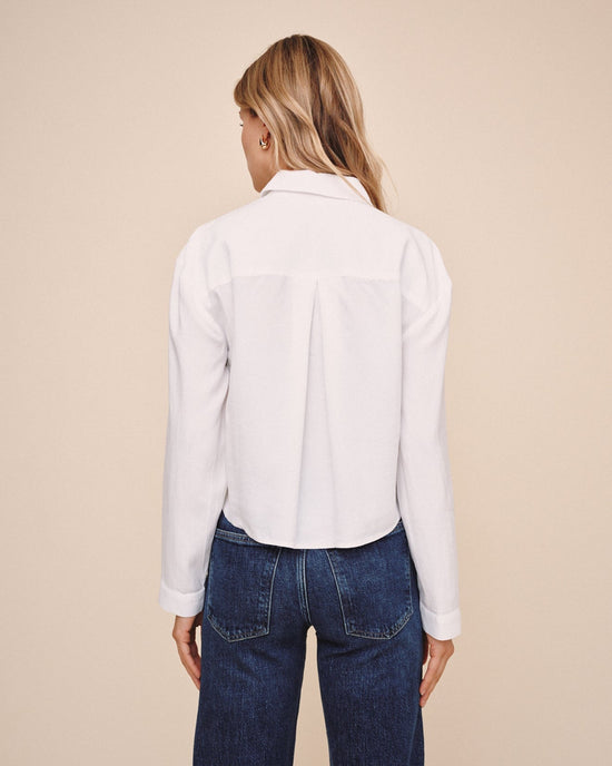 Bella Dahl Cropped Button Down - White View 2