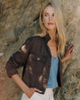 Bella DahlCropped Utility Jacket With Fray Hem - Dark RoastCoats & Jackets