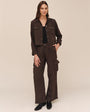 Bella DahlCropped Utility Jacket With Fray Hem - Dark RoastCoats & Jackets