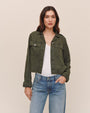 Bella DahlCropped Utility Jacket With Fray Hem - Smoked OliveCoats & Jackets