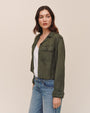 Bella DahlCropped Utility Jacket With Fray Hem - Smoked OliveCoats & Jackets