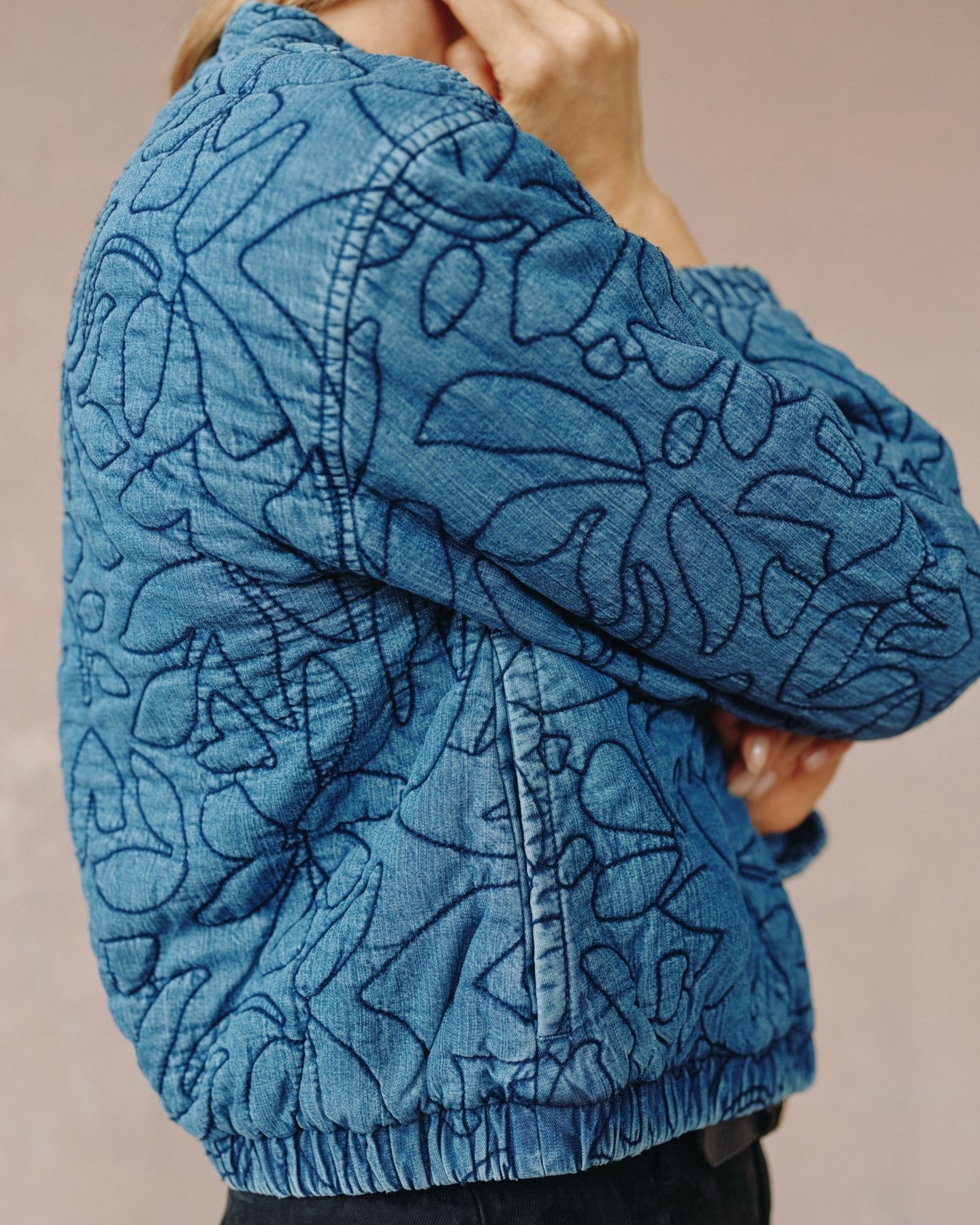 Bella DahlCropped Zip Jacket - Indigo Lagoon WashCoats & Jackets