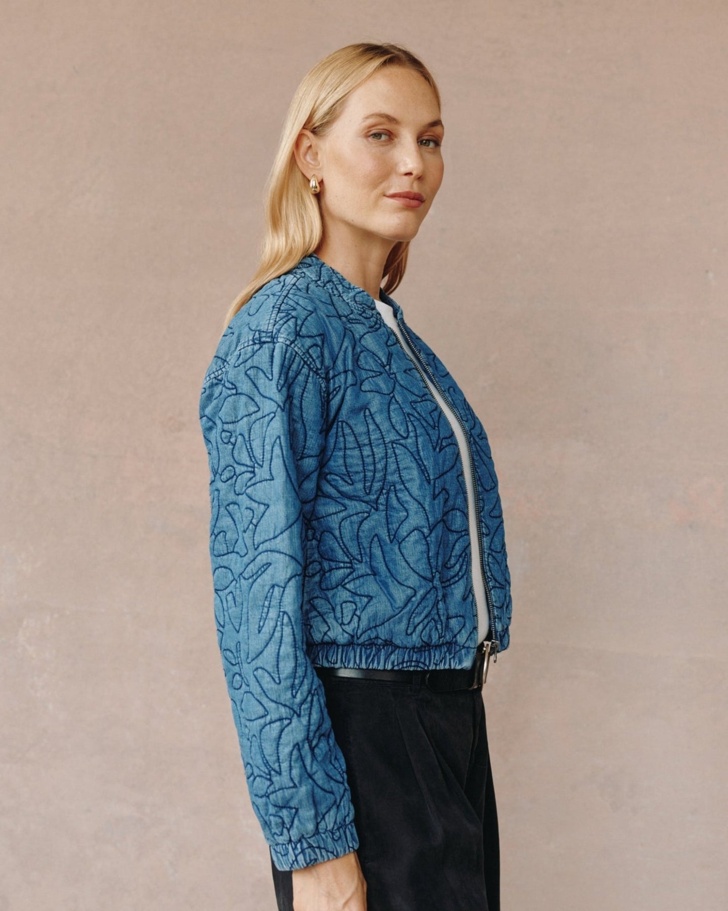 Bella DahlCropped Zip Jacket - Indigo Lagoon WashCoats & Jackets