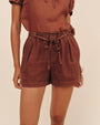 Bella DahlDouble Pleat Tie Short - Sea Glass BrownShorts