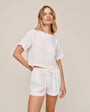 Bella DahlDouble Pleat Tie Short - WhiteShorts