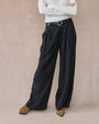 Bella DahlDouble Pleated Wide Leg High Waist Pant - BlackPants