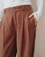 Bella DahlDouble Pleated Wide Leg High Waist Pant - Saddle BrownPants