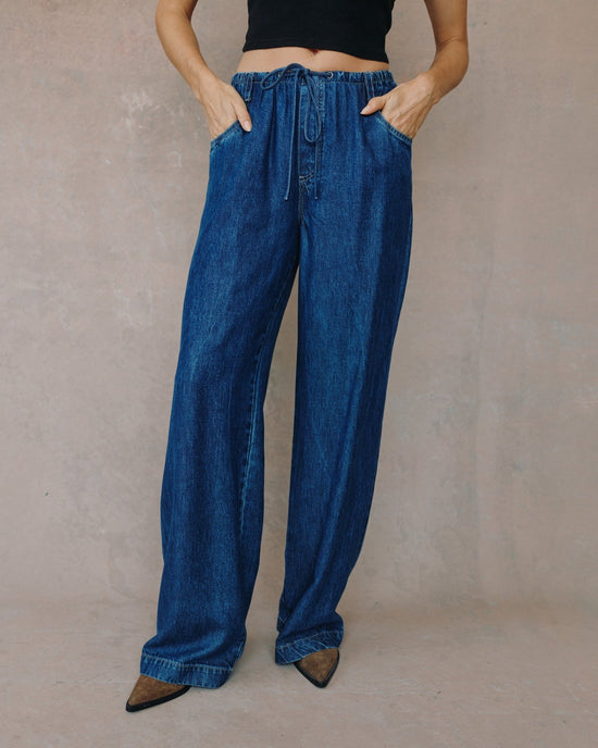 Bella Dahl Drawstring Jean - Deep Blue Rinse View 2