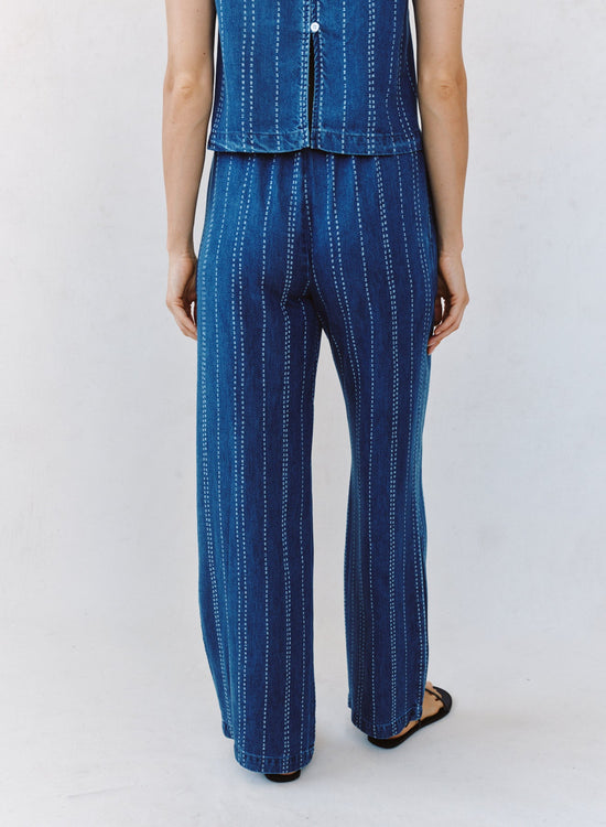 Bella Dahl Drawstring Pant - Indigo Stripe View 2