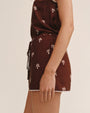 Bella DahlDrawstring Short With Scallop Trim - Coconut Palm PrintShorts