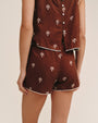 Bella DahlDrawstring Short With Scallop Trim - Coconut Palm PrintShorts
