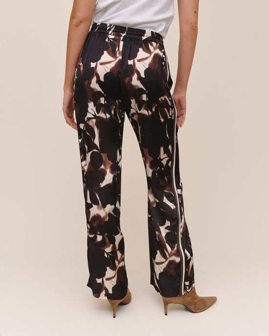 Bella Dahl Dressed Up Track Pant With  Stripe - Shadow Floral Print View 2