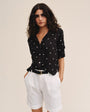 Bella DahlDrop Collar Boxy Button Down - Cabana DotTops