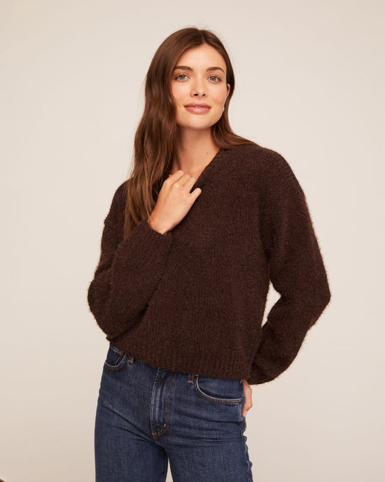 Bella Dahl Drop Shoulder Sweater - Dark Chestnut
