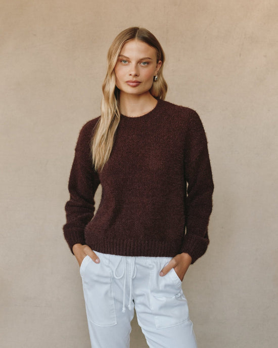 Bella Dahl Drop Shoulder Sweater - Pinot Noir View 2