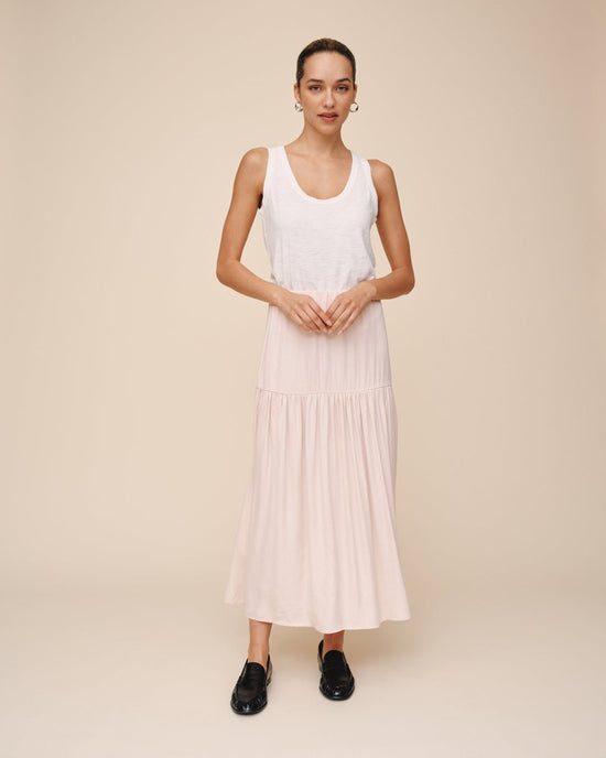 Bella Dahl Dropped Waist Ruffle Maxi Skirt - Cherry Blossom