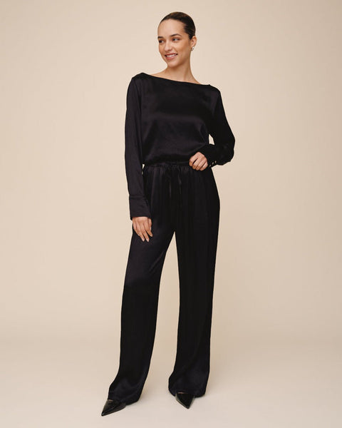 Easy Pleated Wide Leg Pant - Black – Bella Dahl