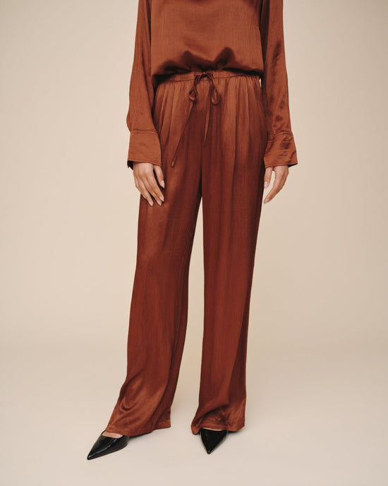 Bella Dahl Easy Pleated Wide Leg Pant - Molten Bronze View 2