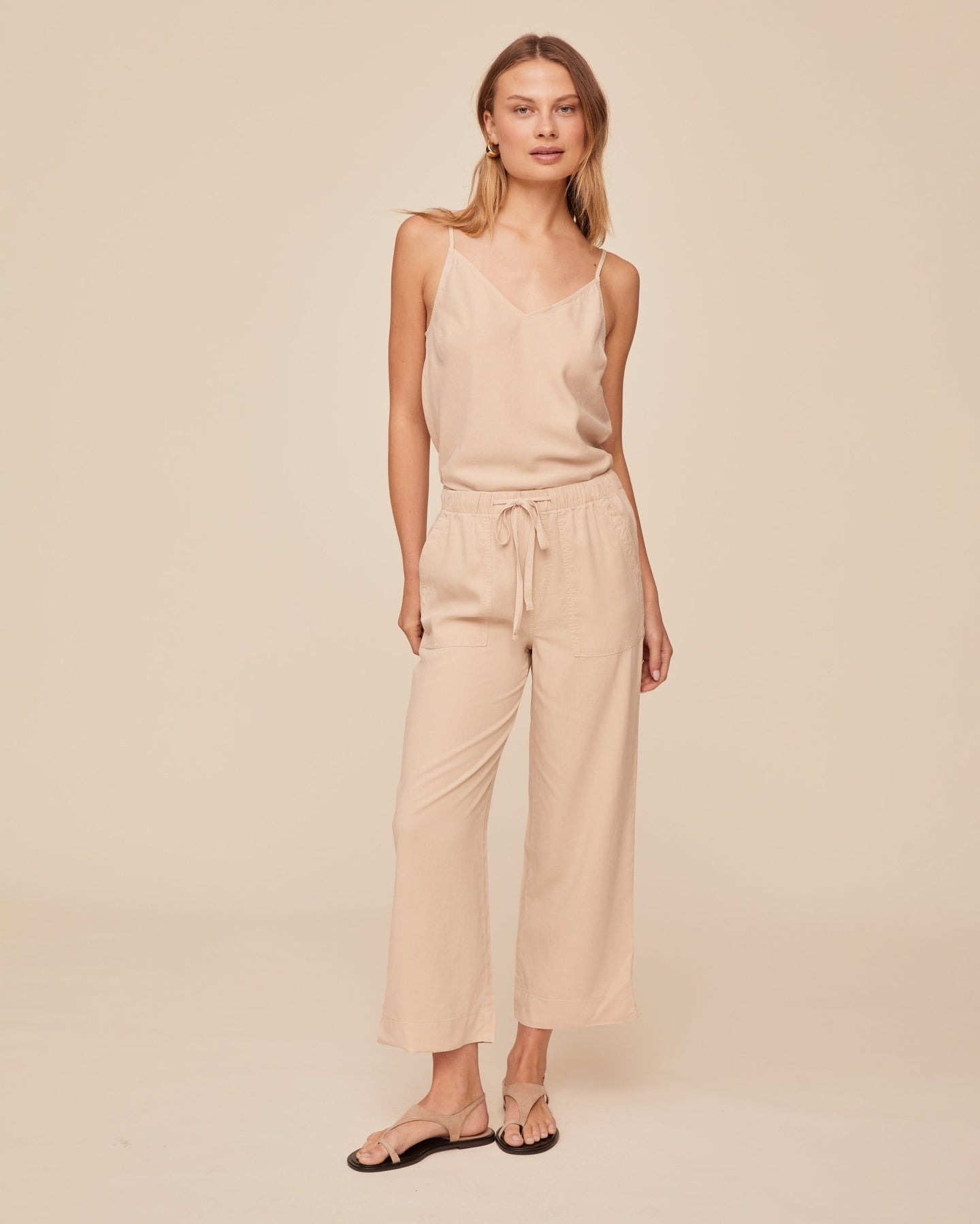 Bella DahlEasy Pocket Wide Leg Crop - Linen SandPants