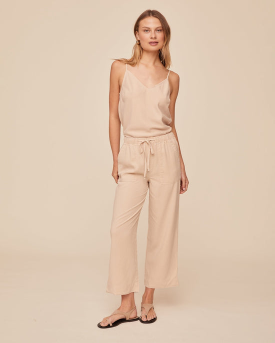 Bella Dahl Easy Pocket Wide Leg Crop - Linen Sand