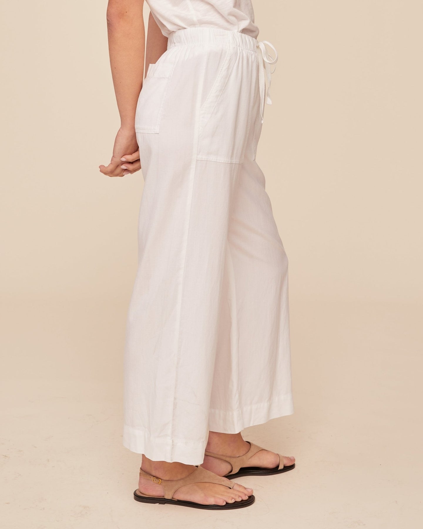 Bella DahlEasy Pocket Wide Leg Crop - WhitePants