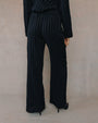 Bella DahlElastic Back Wide Leg Pant - Black Lurex StripeTops