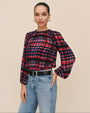 Bella DahlElastic Shirred Top - Winter Plaid PrintTops