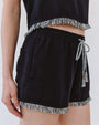 Bella DahlElastic Waist Fringe Short - BlackShorts