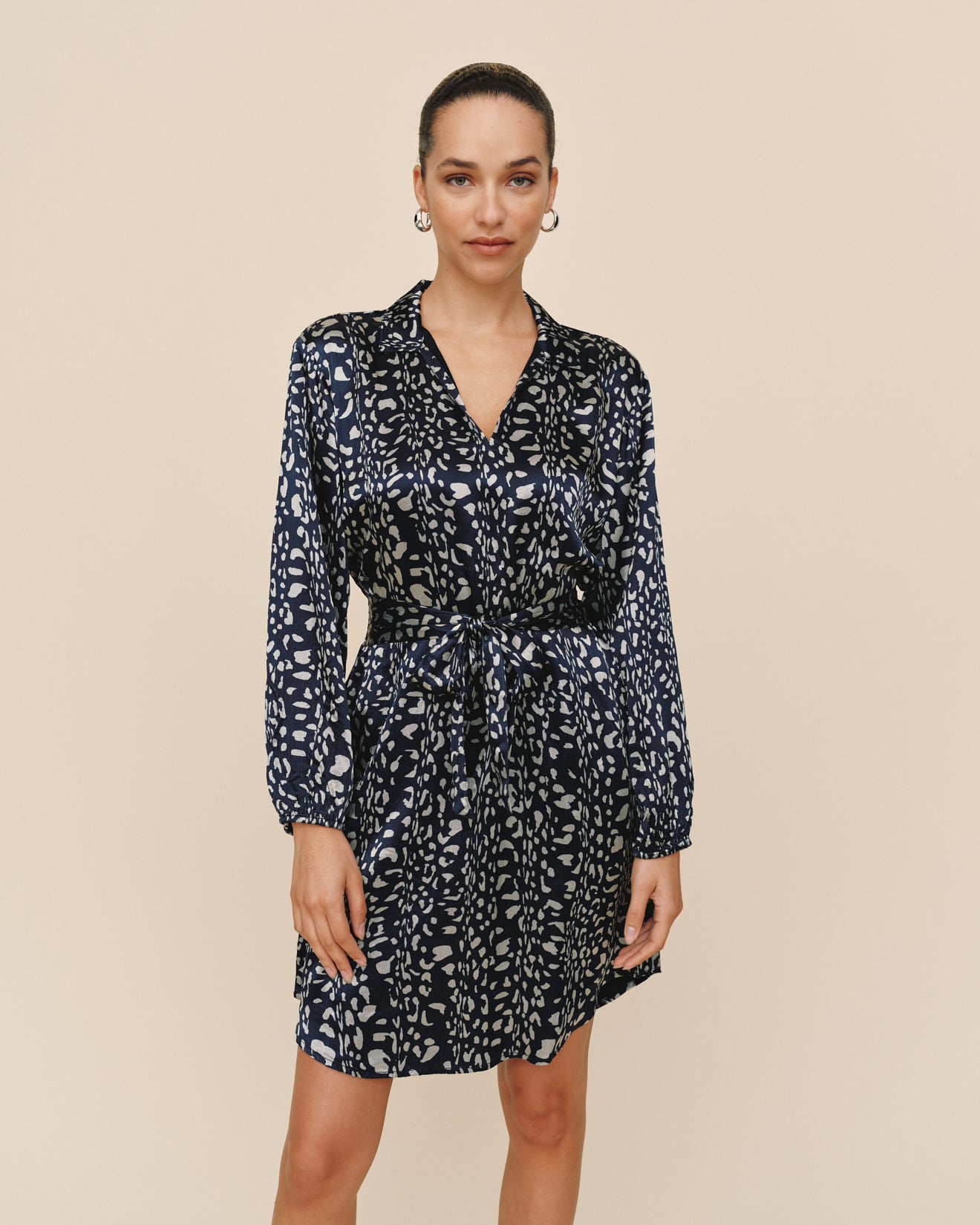 Bella DahlElastic Waist Tunic Dress - Arctic Animal PrintDresses