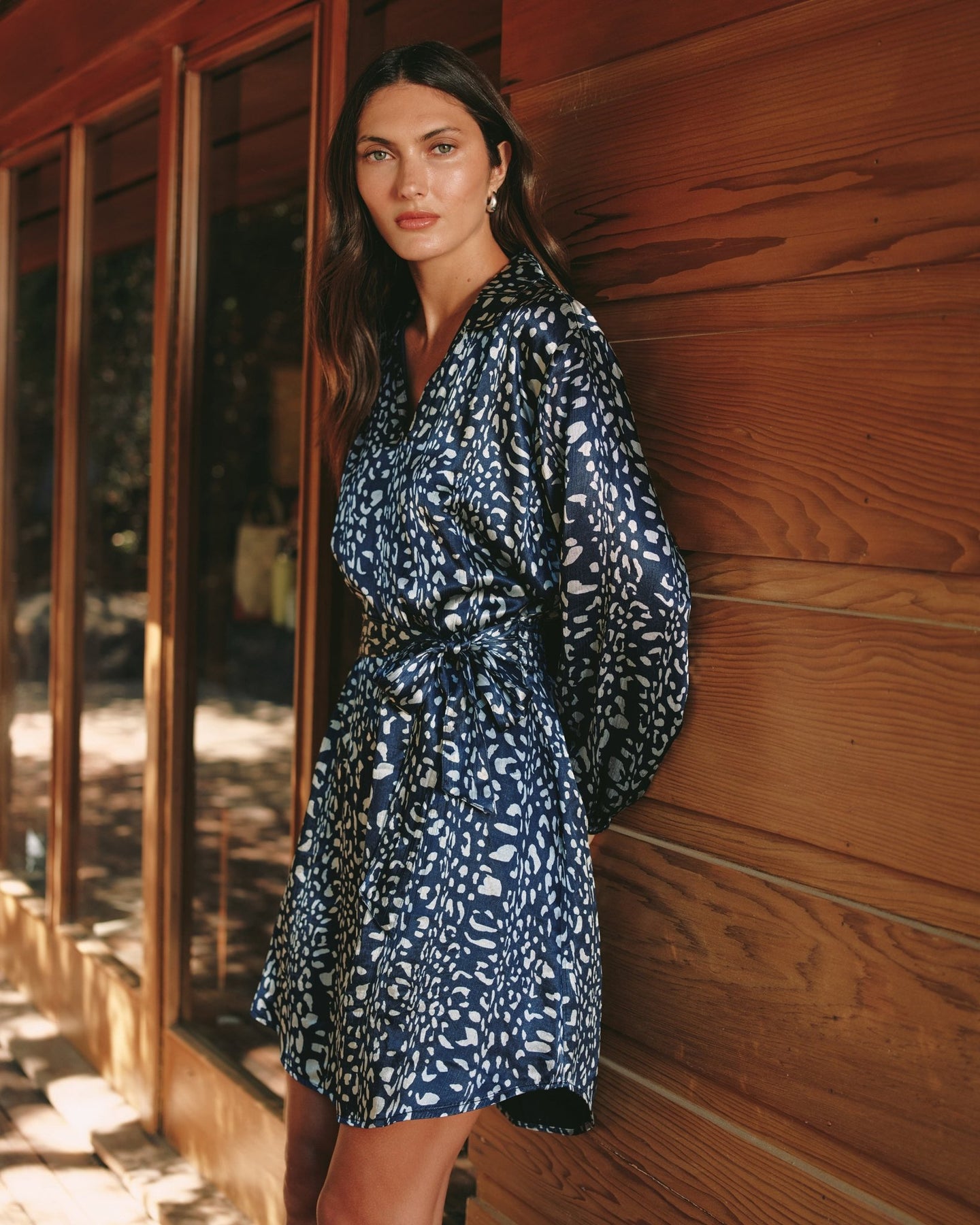 Bella DahlElastic Waist Tunic Dress - Arctic Animal PrintDresses