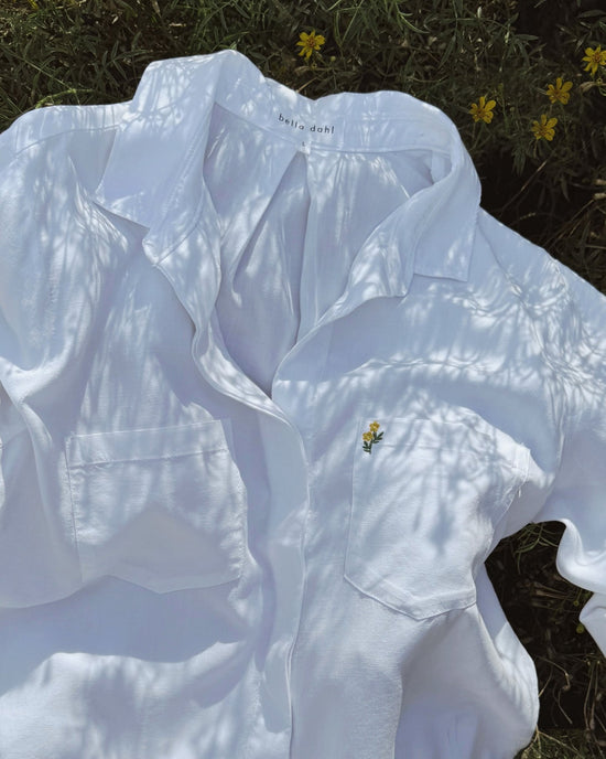 Bella Dahl Embroidered Split Back Button Down - Flower View 2