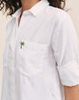 Bella DahlEmbroidered Split Back Button Down - PalmTops