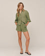 Bella DahlEyelet Belted Short - Olive LeafShorts