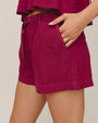 Bella DahlEyelet Belted Short - SangriaShorts