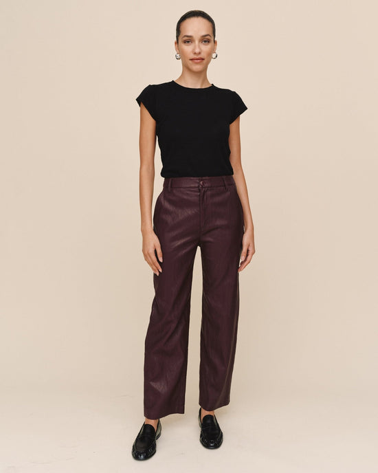 Bella Dahl Faux Leather Pant - Crimson Ember