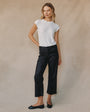 Bella DahlFaux Leather Saige Wide Leg Crop - BlackPants