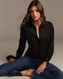 Bella DahlFitted Button Down - BlackTops