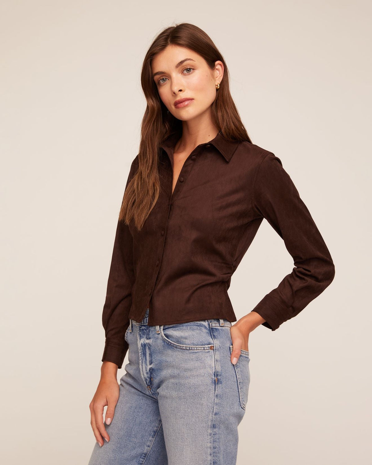 Bella DahlFitted Button Down - Dark RoastTops