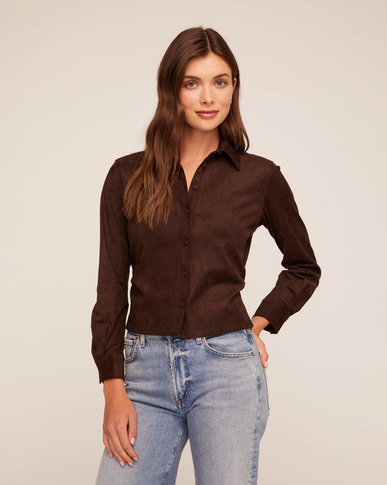 Bella Dahl Fitted Button Down - Dark Roast
