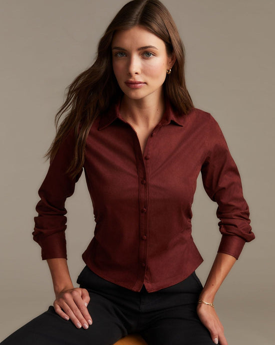 Bella Dahl Fitted Button Down - Smoked Crimson