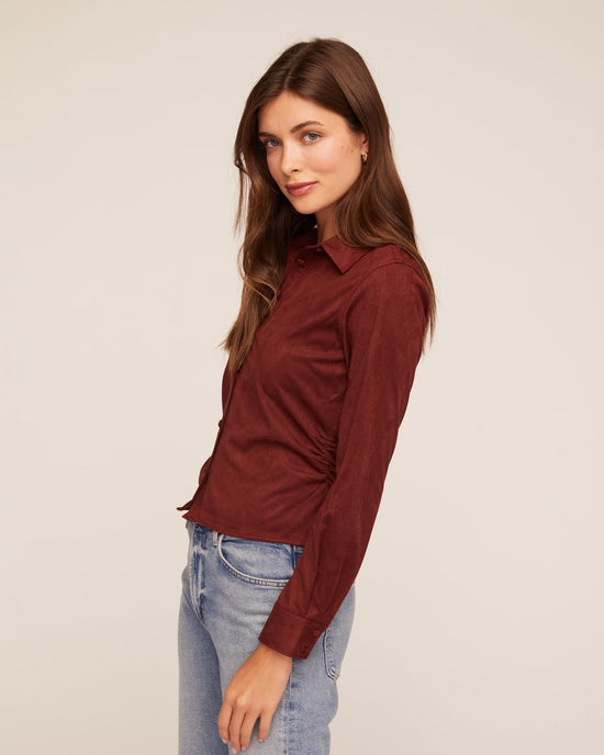 Bella Dahl Fitted Button Down - Smoked Crimson View 2